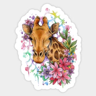 Color Splash Giraffe Design by Lorna Laine Sticker